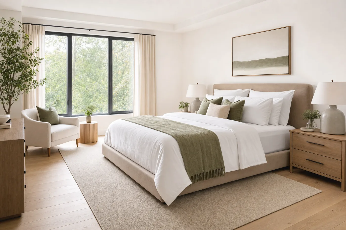 Residential cleaning in a Portland Metro bedroom maintained by PNW Elite Clean